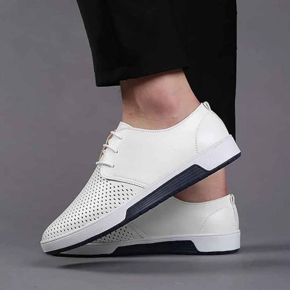 Santimon Men's US 7-10 White Casual Derby Shoes Breathable Non Slip‎ Sneakers
